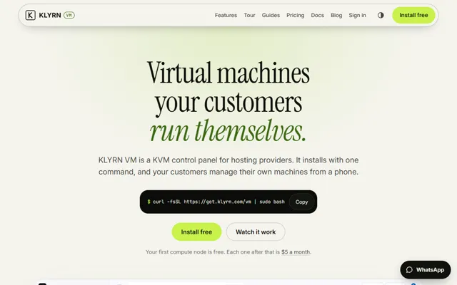 צילום מסך של KLYRN VM · מוצר שלנו